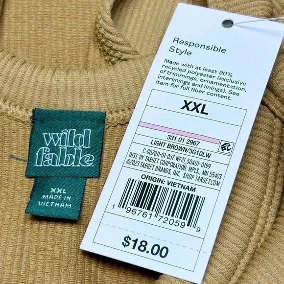 Wild Fable Women’s Light Brown Ribbed Tank Bodysuit Size XXL NWT - Picture 8 of 9